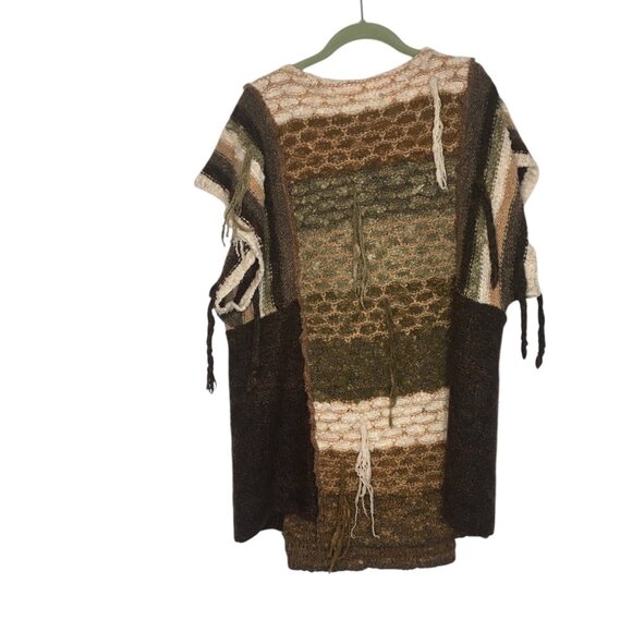 Answers By Riddles Sweater Large Vintage 70s Shaggy Chunky Knit  Boho Baja Hippy - Picture 3 of 8